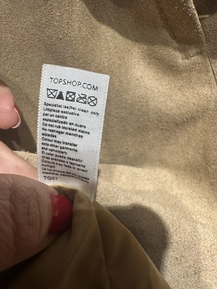 Mujer Top Shop Gamuza Tostado Falda Bolsillo EE. UU. 8 Foto 4 de 4