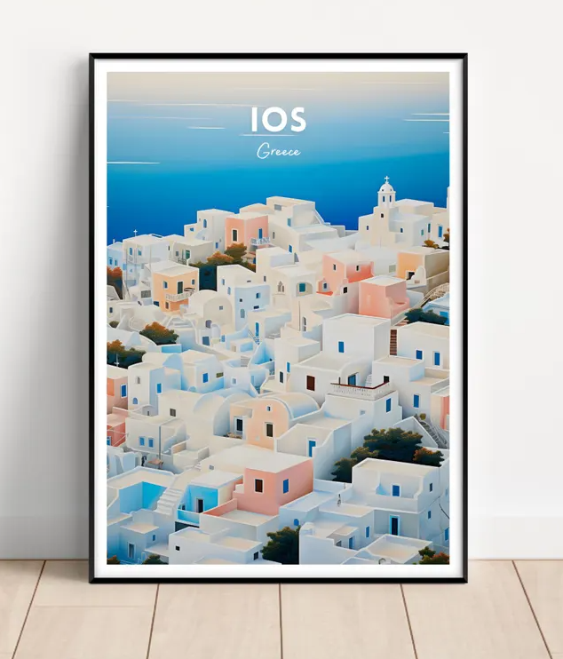 Ios Travel Poster, Ios Wall Art, Ios Travel print