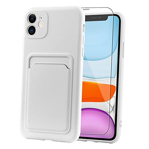 Wallet Case for iPhone 11 (6.1 inch), Card Holder Camera Protection White