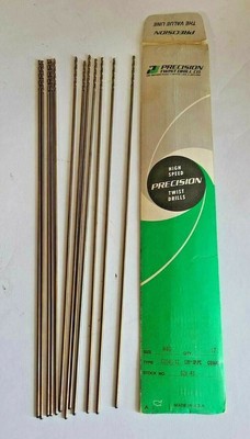 Lot of 12 High Speed #40 Cobalt 12'' Extra Length PRECISION Twist Drills USA New