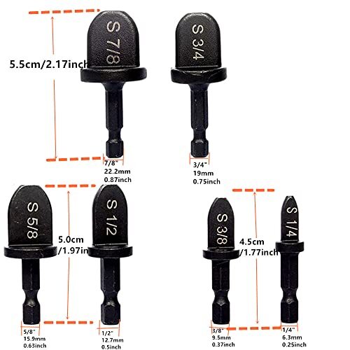 6Pack HVAC Repairing Set Air Conditioner Tube Expander Drill Bits Swagging Tools - Picture 7 of 7