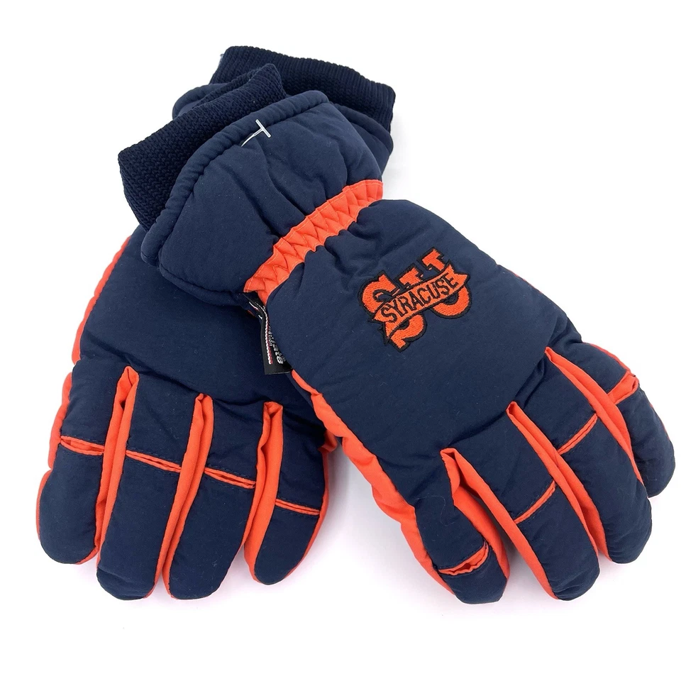 NUEVO SIN ETIQUETAS SU Syracuse Naranja Cuse Invierno Guantes de Esquí Puerta Trasera Juego Hombres Medianos Foto 2 de 4