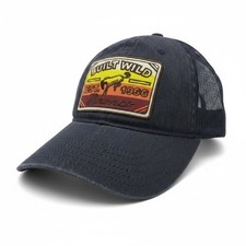 Ford Bronco Built Wild Est 1966 Trucker Hat Navy Blue Washed Baseball Cap New