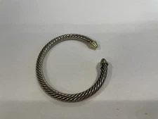 DAVID YURMAN REALLY LOVELY STERLING SILVER CUFF BRACELET SIGNED w/18K GOLD!!