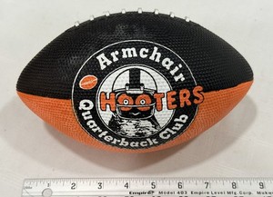 1990's HOOTERS "ARMCHAIR QUARTERBACK CLUB" Promotional Black & Orange Football