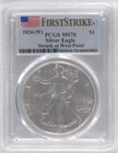 2024 W American SILVER EAGLE FS First Strike Flag PCGS MS70
