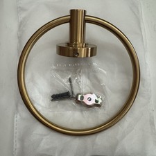 Signature Hardware Lexia Towel Ring - Brushed Gold New E47