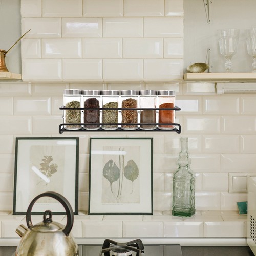  2 Pcs Seasoning Bottle Storage Rack Metal Kitchen Hanging Spice Holder - Foto 7 di 12