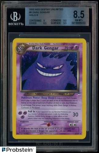 2002 Pokemon Neo Destiny Unlimited #6 Dark Gengar Holo R BGS 8.5 NM-MT+