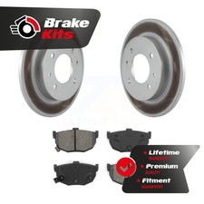 Rear Coated Disc Brake Rotor Semi-Metallic Pad Kit For 1996-2006 Hyundai Elantra