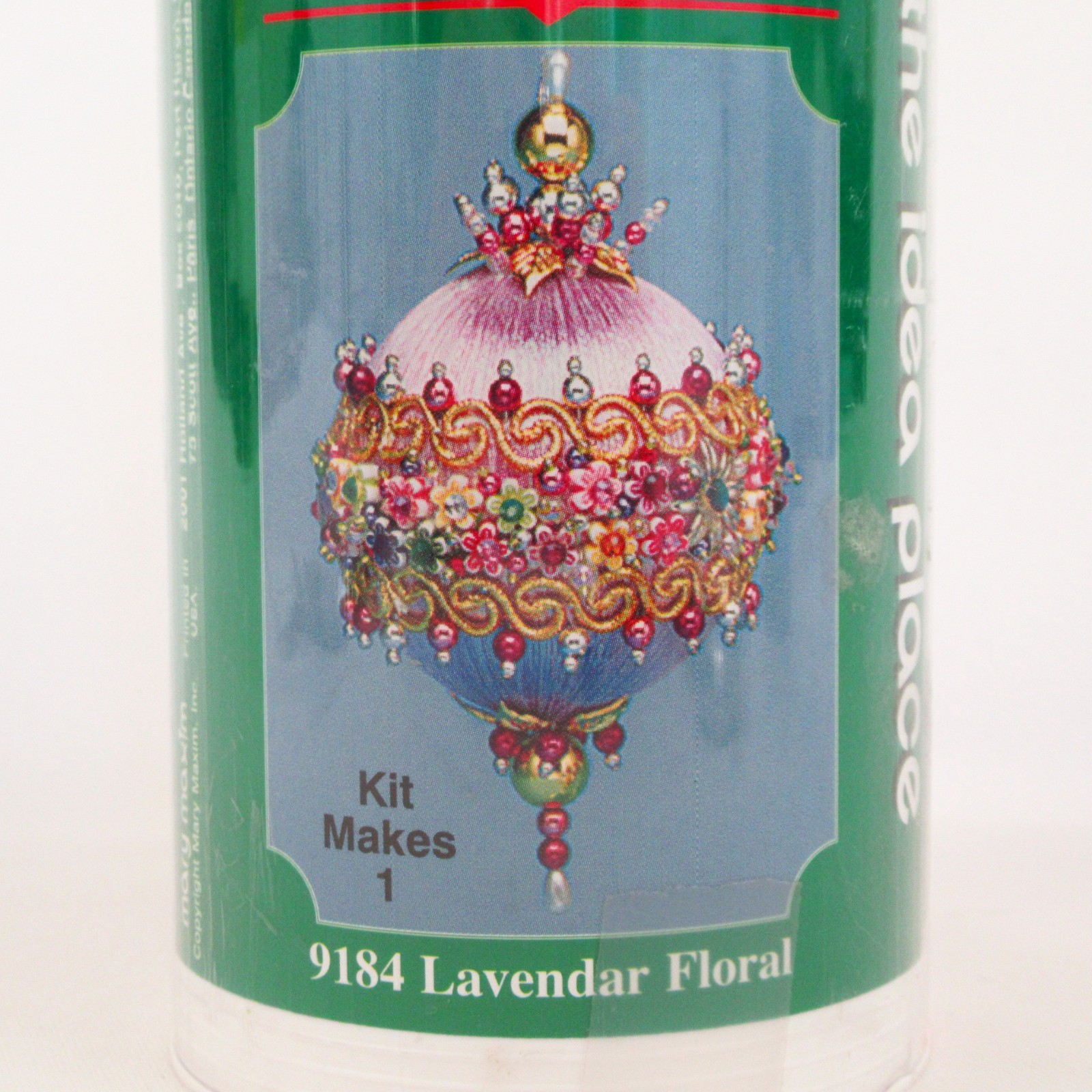Mary Maxim Lavender Floral Christmas ornament kit beaded 9184 light purple