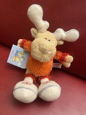 Nici Winter Elch Rentier 22cm Stofftier Plüsch Kuschel Schnee orange Pullover