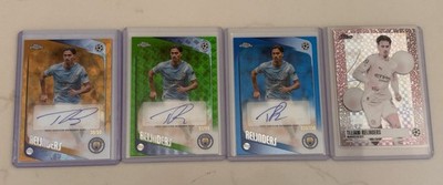 Tijjani Reijnders Konvolut X4 Karten, Topps Chrome Sapphire & Finest, Man City