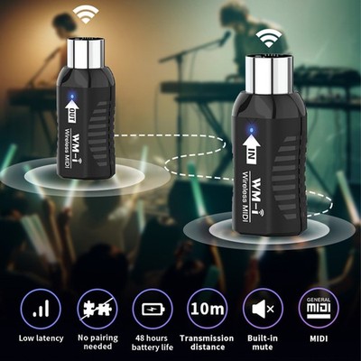 1 Wireless MIDI Adapter Ultra-Low Latency Transmitter For Musicians