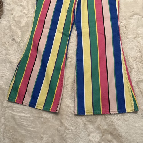 Wrangler Jeans Women 33 (33x30) Multicolor Striped Wanderer 622 High Rise Flare - Picture 8 of 8