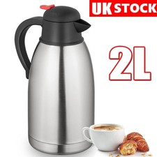 Vacuum Jug Stainless Steel Insulated Flask Thermos 2L Coffee Carafe Jug Tea Pot