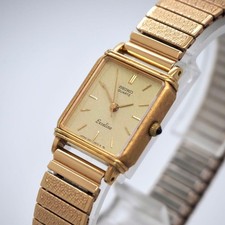 319 Working SEIKO Watch Exceline Women Square Gold