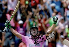 AB de Villiers Signed 12x8 Photo Fastest ODI Century Celebration AFTAL COA (2670
