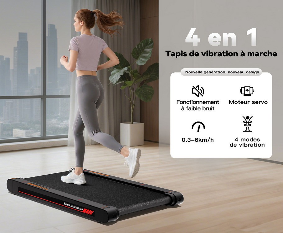 Tapis de course à pied 440W pour entraînement cardio à la maison avec télécommande