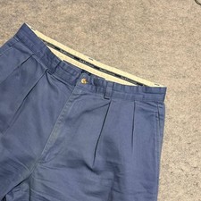 Polo Ralph Lauren Mens Pleated Chino Pants Blue Cotton Twill 34x30 7820533GZ