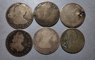 1772 1773 1782 2 Reales 2R Lot Holed Culls Worn Silver Mexico Peru Guatemala Mo