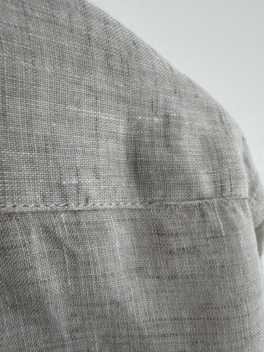 Reiss “Ocean” Long Sleeve Linen Shirt Grandad Collar Oatmeal Large /reg - Picture 14 of 14