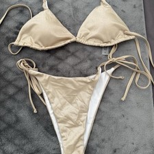 Gold Shimmer Glitter Bikini Set 