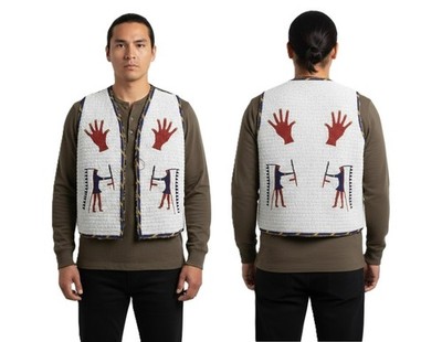 Old American Sioux Style Fully Beaded Front and Back Powwow Vest FV269