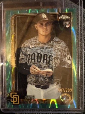 2025 Topps Chrome - Will Wagner Green RayWave Refractor (RC) /299 Jersey match 7