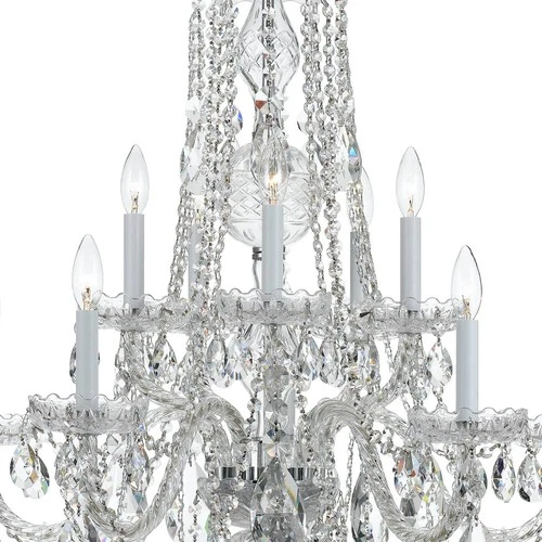 Crystorama Traditional Crystal 32"W Chrome 10-Light Crystal Chandelier - Picture 4 of 6