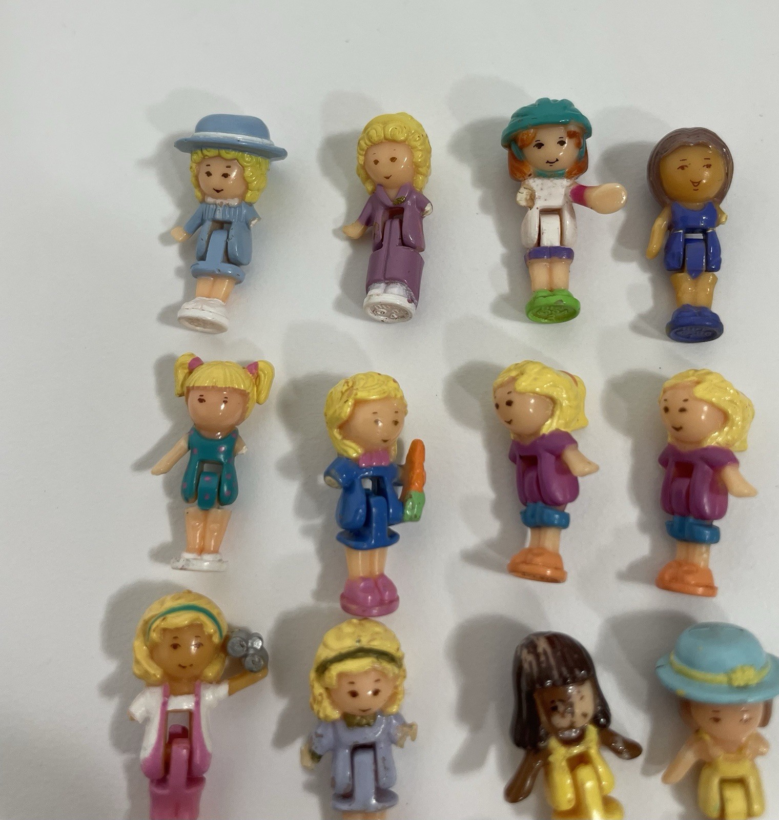 DAMAGED Vtg Polly Pocket Figure Lot Bluebird Girl Dolls Mini 1980s 1990s Compact