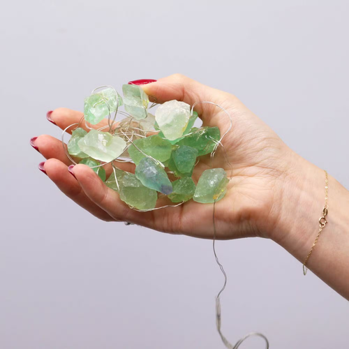 USB Gemstone Fairy Lights, Celestite, Amethyst, Orange Jade, Rose Quartz Crystal - Picture 15 of 27