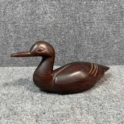 Vintage Wooden Duck! Hand Carved Ironwood! Unique Collectible Item