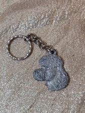 Rawcliffe Pewter Collection Keychain P Davis Key Ring 1996 I Love My Poodle