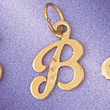 Initial B Charm Pendant 14k Gold 0.8 Grams 