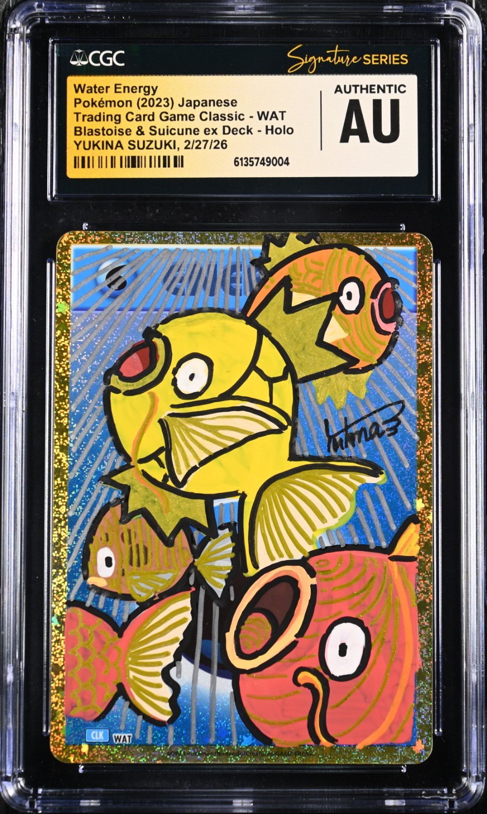 CGC AUTHENTIC AUTO Water Energy Yukina Suzuki Sig. Shining Magikarp Holo Pokémon