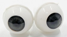 Pair Vintage Acrylic Realistic Charming Doll Eyes Dark Gray 12mm C100-65