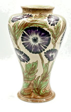 COBRIDGE (MOORCROFT) POTTERY MEADOW FLOWER VASE-SIAN LEEPER-TRIAL VASE-SIGNED