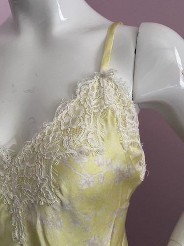 Jessica Russell Flint Silk Cami Camisole Floral Lace MEDIUM Cream Yellow - Picture 5 of 10