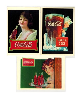 Coca Cola Lot Of 3 Postcards Cut Out Poster Repro