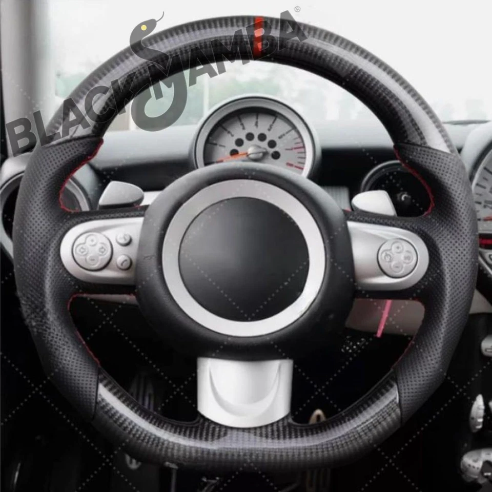 For Mini Cooper R55 R56 R60 JCW 2007 2008-2013 Carbon Fiber Steering Wheel - Imagem 4 de 4