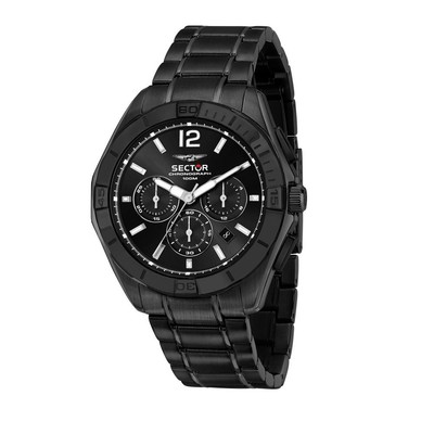 Armbanduhr SECTOR Herren Damen 790 Chronograph Stahl Total Black R3273636002
