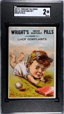 1889 H804-1A I'SE DOT DERE FIR'T. GOOD BABY SLIDING INTO BASE TOBIN LITHO SGC 2