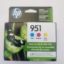 HP 951 Ink 3-Pack Cyan Magenta Yellow - Genuine OEM, Closed Box Unused EXP 2020
