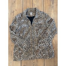 Chico's Leopard Print Blazer Jacket Women 3 US 16/18 Animal Print Lined Pockets