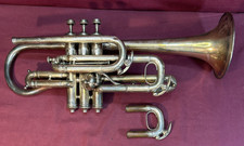 Vintage J W York  Sons Cornet / Trumpet Horn 25325 w/Getzen case Ragtime