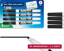 EXPO Low Odor Dry Erase Markers, Fine Tip, Black, 4 Count - Home Organization, S