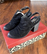 Naughty Monkey Black Leather Slingback Heeled...