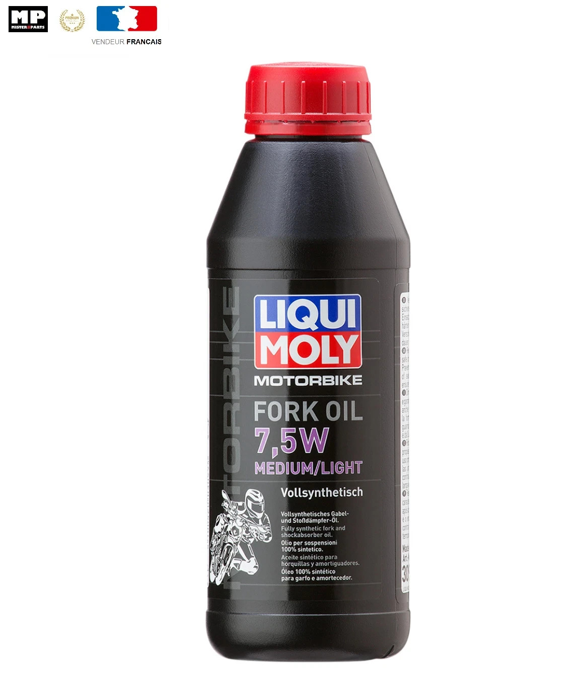 Huile de fourche LIQUI MOLY 7.5W lubrifiant suspension moto viscosité 7.5 w 1L