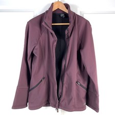 Kerrits Softshell Horse Riding Jacket Womens Large Purple Fleece Lined Pockets